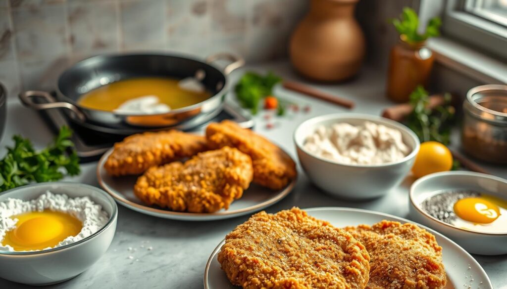 crispy chicken fried steak double dredging technique