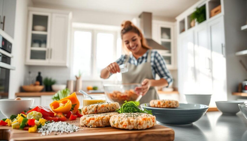 customizing salmon patties