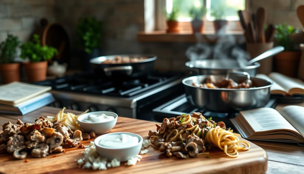 easy beef stroganoff preparation steps