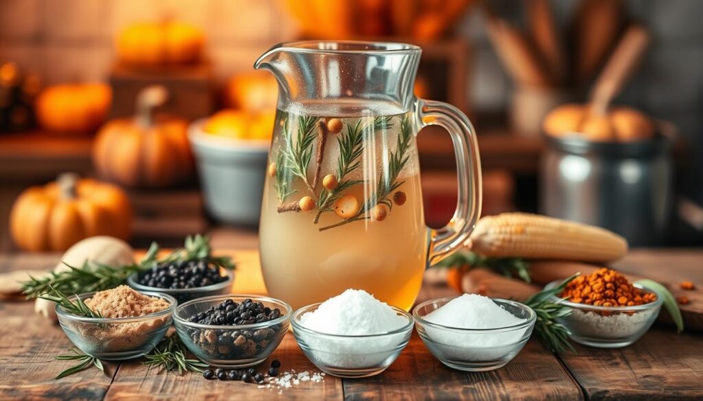 thanksgiving turkey brine ingredients setup